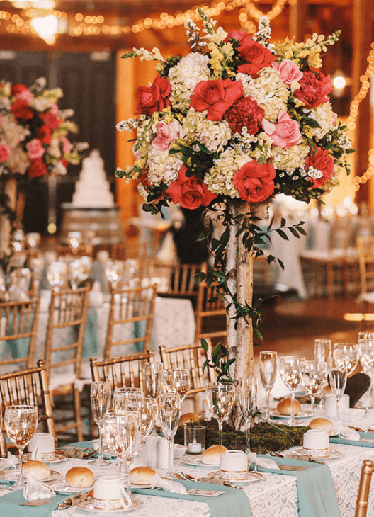 Elegant floral centerpiece at a Houston event reception